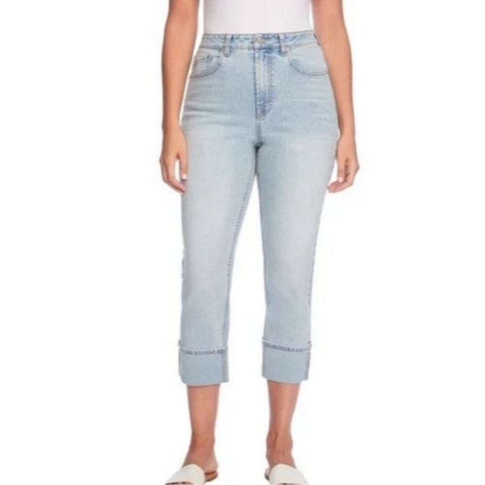 Frye Light‎ Wash High-Rise Crop Cuffed Jeans
